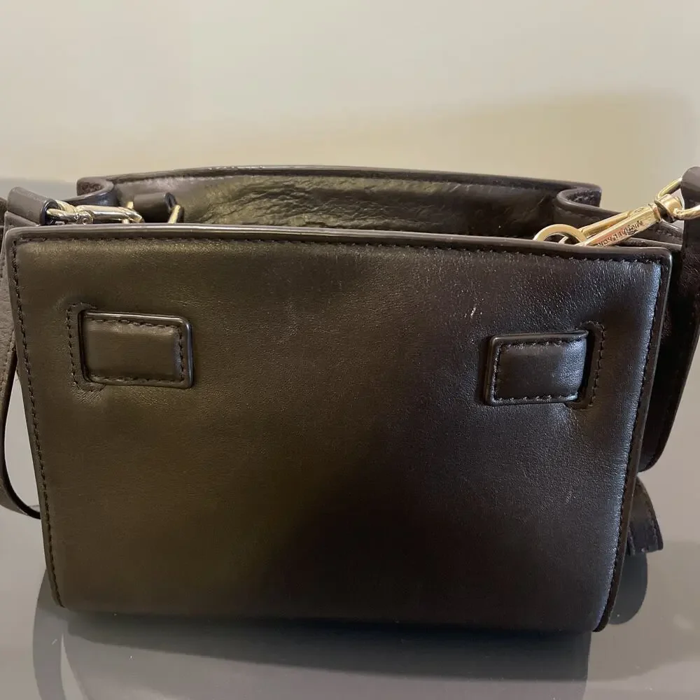 Michael Kors Hamilton Brown Suede Calf Hair Camouflage Handbag Purse Bag